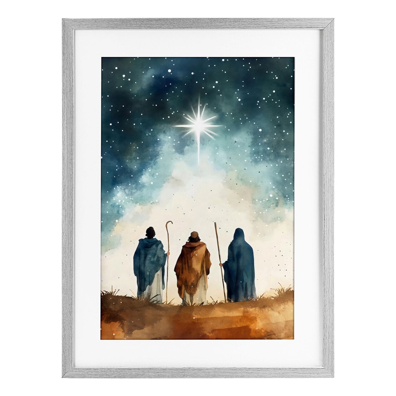 Stupell Industries Guided Wisdom Shepherds Framed Print Under Glass, design by Petal Prints Design